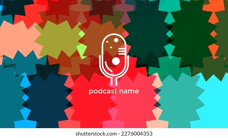 ABSTRACT TEMPLATE PODCAST MICROPHONE FLAT COLOR LIQUID DESIGN BACKGROUND VECTOR. GOOD FOR COVER DESIGN, BANNER, WEB,SOCIAL MEDIA