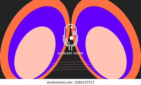 PLANTILLA ABSTRACTA PODCAST VECTOR DE FONDO DE DISEÑO LÍQUIDO DE COLOR PLANO DE MICRÓFONO PLANO. BUENO PARA EL DISEÑO DE CUBIERTA, BANNER, WEB, MEDIOS SOCIALES