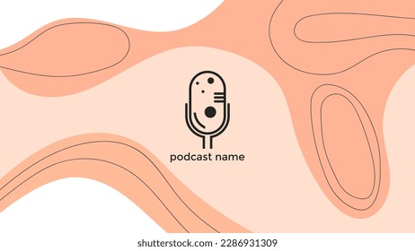 PLANTILLA ABSTRACTA PODCAST VECTOR DE FONDO DE DISEÑO LÍQUIDO DE COLOR PLANO DE MICRÓFONO PLANO. BUENO PARA EL DISEÑO DE CUBIERTA, BANNER, WEB, MEDIOS SOCIALES