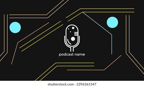 ABSTRACT TEMPLATE PODCAST MICROPHONE FLAT COLOR LIQUID DESIGN BACKGROUND VECTOR. GOOD FOR COVER DESIGN, BANNER, WEB,SOCIAL MEDIA