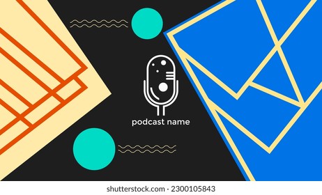 ABSTRACT TEMPLATE PODCAST MICROPHONE FLAT COLOR LIQUID DESIGN BACKGROUND VECTOR. GOOD FOR COVER DESIGN, BANNER, WEB,SOCIAL MEDIA