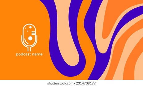 ABSTRACT TEMPLATE PODCAST MICROPHONE FLAT COLOR LIQUID DESIGN BACKGROUND VECTOR. GOOD FOR COVER DESIGN, BANNER, WEB,SOCIAL MEDIA