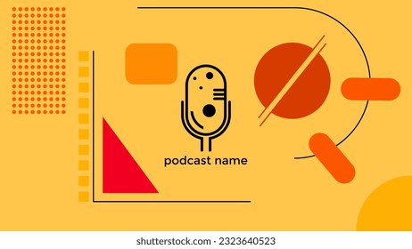 ABSTRACT TEMPLATE PODCAST MICROPHONE FLAT COLOR LIQUID DESIGN BACKGROUND VECTOR. GOOD FOR COVER DESIGN, BANNER, WEB,SOCIAL MEDIA