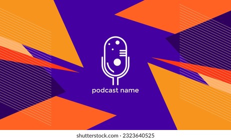 ABSTRACT TEMPLATE PODCAST MICROPHONE FLAT COLOR LIQUID DESIGN BACKGROUND VECTOR. GOOD FOR COVER DESIGN, BANNER, WEB,SOCIAL MEDIA