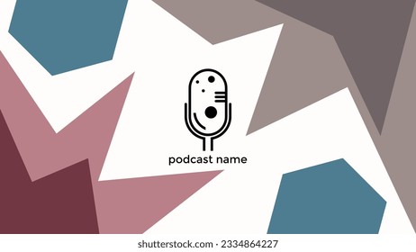 ABSTRACT TEMPLATE PODCAST MICROPHONE FLAT COLOR LIQUID DESIGN BACKGROUND VECTOR. GOOD FOR COVER DESIGN, BANNER, WEB,SOCIAL MEDIA