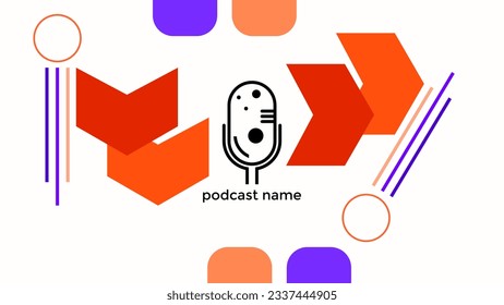 ABSTRACT TEMPLATE PODCAST MICROPHONE FLAT COLOR LIQUID DESIGN BACKGROUND VECTOR. GOOD FOR COVER DESIGN, BANNER, WEB,SOCIAL MEDIA