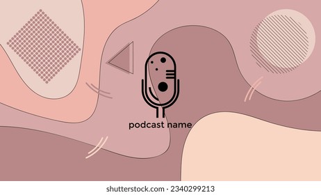 ABSTRAKTER TEMPLATENPODCAST MIKROFONFLACHENFLACHENFLACHT FARBFARBE, DESIGN HINTERGRUND VEKTOR. GUT FÜR COVER DESIGN, BANNER, WEB, SOZIALE MEDIEN