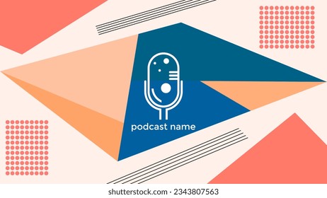 PLANTILLA ABSTRACTA PODCAST VECTOR DE FONDO DE DISEÑO LÍQUIDO DE COLOR PLANO DE MICRÓFONO PLANO. BUENO PARA EL DISEÑO DE CUBIERTA, BANNER, WEB, MEDIOS SOCIALES