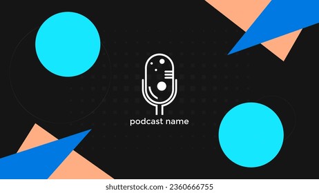 PLANTILLA ABSTRACTA PODCAST MICRÓFONO PLANO DE COLOR LÍQUIDO DISEÑO VECTOR DE FONDO OSCURO. BUENO PARA EL DISEÑO DE CUBIERTA, BANNER, WEB, MEDIOS SOCIALES