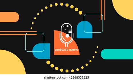 PLANTILLA ABSTRACTA PODCAST VECTOR DE FONDO DE DISEÑO LÍQUIDO DE COLOR PLANO DE MICRÓFONO PLANO. BUENO PARA EL DISEÑO DE CUBIERTA, BANNER, WEB, MEDIOS SOCIALES
