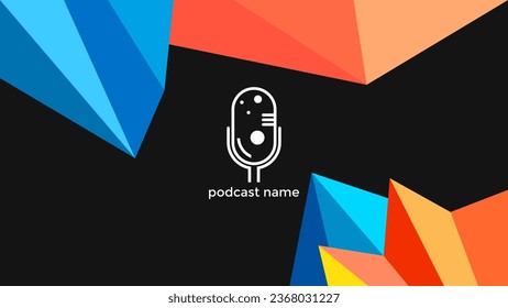 ABSTRACT TEMPLATE PODCAST MICROPHONE FLAT COLOR LIQUID DESIGN BACKGROUND VECTOR. GOOD FOR COVER DESIGN, BANNER, WEB,SOCIAL MEDIA
