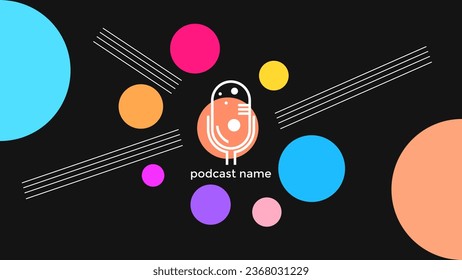 PLANTILLA ABSTRACTA PODCAST VECTOR DE FONDO DE DISEÑO LÍQUIDO DE COLOR PLANO DE MICRÓFONO PLANO. BUENO PARA EL DISEÑO DE CUBIERTA, BANNER, WEB, MEDIOS SOCIALES