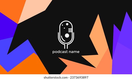 PLANTILLA ABSTRACTA PODCAST VECTOR DE FONDO DE DISEÑO LÍQUIDO DE COLOR PLANO DE MICRÓFONO PLANO. BUENO PARA EL DISEÑO DE CUBIERTA, BANNER, WEB, MEDIOS SOCIALES