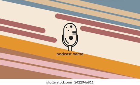 ABSTRAKTER TEMPLATENPODCAST MIKROFONFLACHENFLACHENFLACHT FARBFARBE, DESIGN HINTERGRUND VEKTOR. GUT FÜR COVER DESIGN, BANNER, WEB, SOZIALE MEDIEN