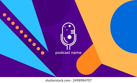 MICRÓFONO DE PODCAST DE PLANTILLA Abstractas DISEÑO LÍQUIDO DE COLOR PLANO VECTOR DE FONDO PÚRPURA. BUENO PARA EL DISEÑO DE PORTADAS, ANUNCIO, WEB, REDES SOCIALES