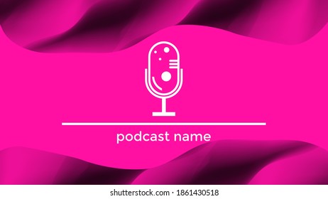 ABSTRACT TEMPLATE PODCAST MICROPHONE WITH GRADIENT BLUE COLOR DESIGN BACKGROUND VECTOR. GOOD FOR COVER DESIGN, BANNER, WEB,SOCIAL MEDIA