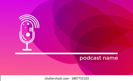 ABSTRACT TEMPLATE PODCAST MICROPHONE WITH GRADIENT LIQUID COLOR DESIGN BACKGROUND VECTOR. GOOD FOR COVER DESIGN, BANNER, WEB,SOCIAL MEDIA