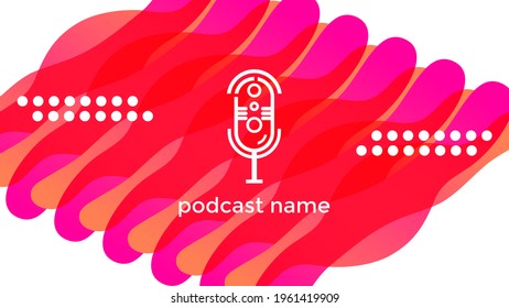 ABSTRACT TEMPLATE PODCAST MICROPHONE GRADIENT COLOR  DESIGN BACKGROUND VECTOR. GOOD FOR COVER DESIGN, BANNER, WEB,SOCIAL MEDIA