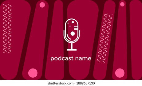 ABSTRACT TEMPLATE PODCAST MICROPHONE RED FLAT COLOR LIQUID DESIGN BACKGROUND VECTOR. GOOD FOR COVER DESIGN, BANNER, WEB,SOCIAL MEDIA