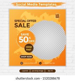 Abstract template post for social media, template for fashion sale ads, file with layered and eps 10