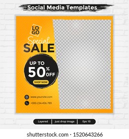 Abstract template post for social media, template for fashion sale ads, special sale, file with layered and eps 10