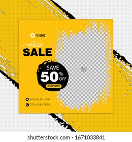 Abstract template post for social media, template for fashion sale ads, file with layered and eps 10, Vector illustration 