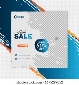 Abstract template post for social media, template for fashion sale ads, file with layered and eps 10, Vector illustration