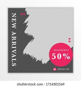 Abstract template post for social media ad. Web banner sale for fashion ads. 