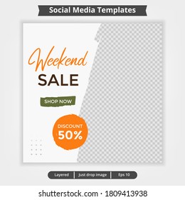 Abstract template post for social media ad. Web banner for promotion.