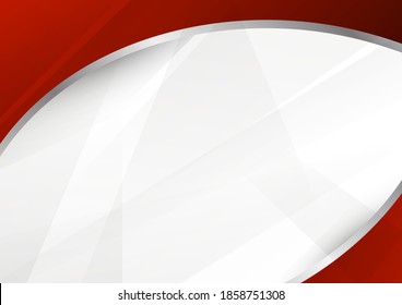 Abstract template red and white curve overlapping layers background with gray geometric line decoration. technology futuristic concept. You can use for brochure cover design, banner web, print ad