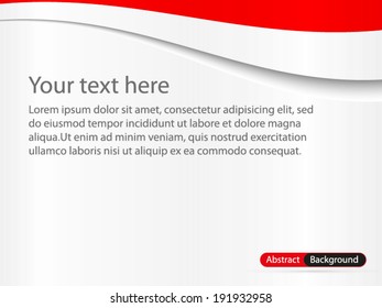 An abstract template, with red and white ribbon/flag. Use it as greeting card, congratulations express, etc.