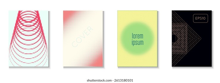 Abstract Template Set. Color Art With Memphis Elements. Dynamic Design For Hipster Folder. Party Flyer. Minimalist Business Pattern. Geometric Book Cover. Trendy Abstract Template