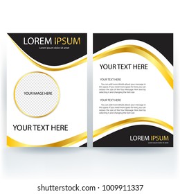 abstract template shape gold,black and white color set, suitable for flyers, letterhead, brochure and magazine.modern design. vector illustration