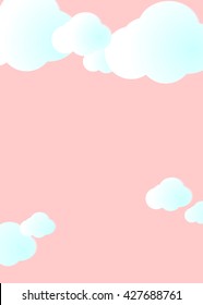 Abstract template sky and white fluffy clouds, size A4, vector illustration