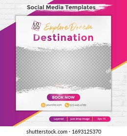 Abstract template for social media ads. Template post for promotion. Web banner ad.