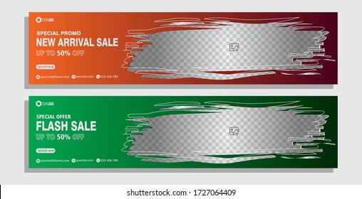 Abstract template social media post, design for ads, template for fashion sale, web banner and social media post design, vector illustration