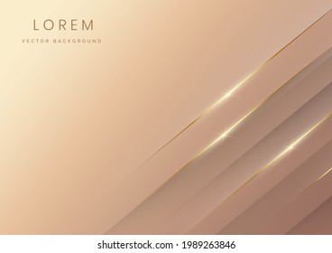 Abstract template soft brown gradient geometric diagonal with line golden luxury modern. You can use for ad, poster, template, business presentation. Vector illustration