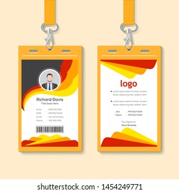 abstract template staff or employee identification card vector illustrations or id card