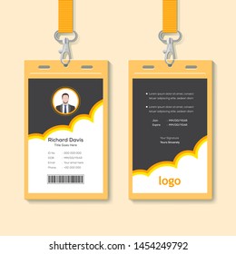 abstract template staff or employee identification card vector illustrations or id card