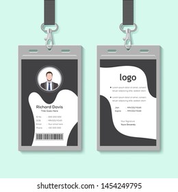 abstract template staff or employee identification card vector illustrations or id card