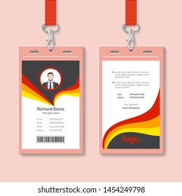 abstract template staff or employee identification card vector illustrations or id card