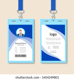 abstract template staff or employee identification card vector illustrations or id card