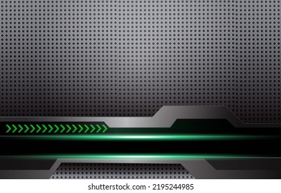 Abstract template technology style metallic texture with green color light frame layout modern tech design background.Vector illustration