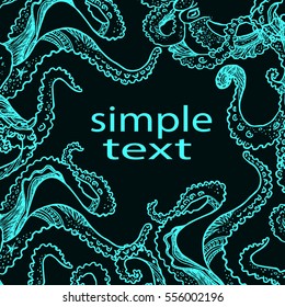 Abstract template with tentacles. Design element for cards, prints, invitations, quotes, posters and more. Vector