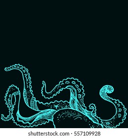 Abstract template with tentacles. Design element for cards, prints, invitations, quotes, posters and more. Vector