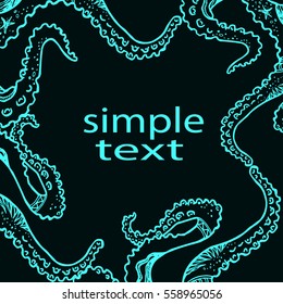 Abstract template with tentacles. Design element for cards, prints, invitations, quotes, posters and more. Vector