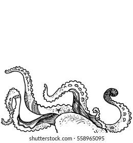 Abstract template with tentacles. Design element for cards, prints, invitations, quotes, posters and more. Vector