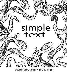 Abstract template with tentacles. Design element for cards, prints, invitations, quotes, posters, menu and more. Vector