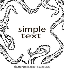 Abstract template with tentacles. Design element for cards, prints, invitations, quotes, posters, menu and more. Vector