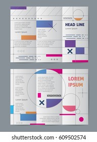 Plantilla Resumen Tri Fold Brochure. Imagen vectorial.